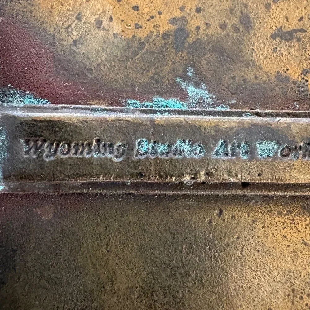 Vintage 1972 Wyoming Studio Art Works Bronze Loveland Colorado Skiing Belt Buckl